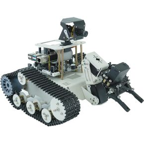 Yahboom Raspberry Pi 5 Robot Track Tank Car Kit with Robotic Arm Artificial Intelligence Learning Electronic Programming for Teens Adults (Transbot-SE without Pi)