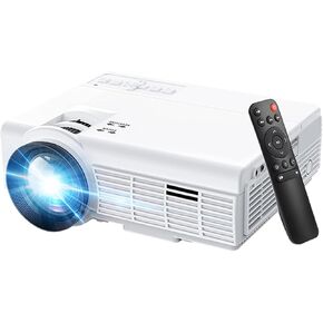 Mini Projector, 2024 Upgraded Portable Projector, Native 1080P Bluetooth Projector, Movie Projector Compatible with iOS/Android Phone/Tablet/Laptop/PC/TV Stick/Box/USB Drive/Game Console（Black）