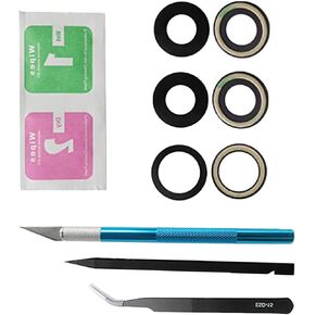 3Pcs 12 Pro Back Rear Camera Glass Lens Replacement for iPhone 12 Pro with Preinstalled Adhesive and Repair Toolkit Replacement