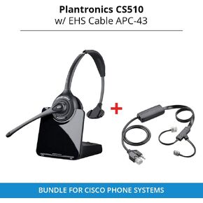 Plantronics CS510 - Over-The-Head monaural Wireless Headset System with EHS Cable APC-43, Bundle for Cisco Phone Systems