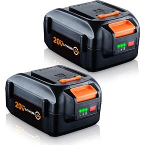 4.0Ah WA3520 20V Replacement for Worx 20V Battery Lithium Ion Battery Cordless Power Tools WA3578 WA3525 WA3520 WA3575 WG151s WG155s WG251s WG540s WG890 WG891 WG255s WG545s 2Pack