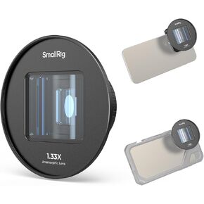 SMALLRIG 1.33X Anamorphic Lens for Mobile Phone, 2.4:1 Wide Screen Deformation Filmmaking Lens with T-Mount, Phone Cinematic Lens for iPhone 15/14 / 13/12, for Samsung S21 / S22 Series - 4590