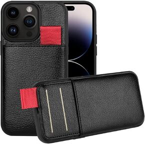 LAMEEKU متوافق مع حافظة محفظة iPhone 15 Pro Max مع حامل بطاقة، حافظة جلدية بفتحات لبطاقة الائتمان، [RFID] حافظة هاتف واقية من مادة TPU لهاتف Apple iPhone 15 Pro Max 6.7 بوصة أسود