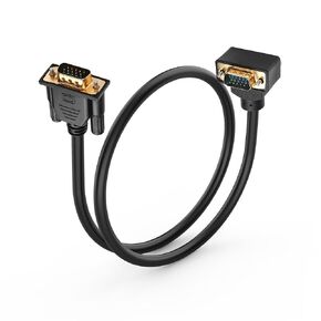 PNGKNYOCN 90 Degree VGA Cable,1080P Full HD Right Angled Upward Bend VGA Male to Straight Male Monitor Video Adapter Cable for Computer Monitor Projector and More 0.5M (Up)