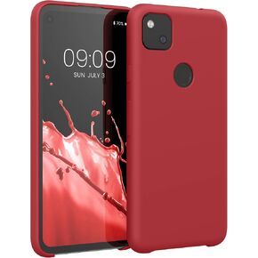 kwmobile Case Compatible with Google Pixel 4a Case - TPU Silicone Phone Cover with Soft Finish - Antique Stone