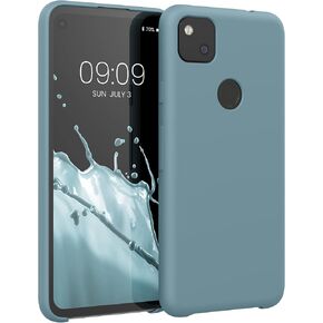 حافظة kwmobile متوافقة مع حافظة Google Pixel 4a - غطاء هاتف من السيليكون TPU مع لمسة نهائية ناعمة - أزرق كاريبي