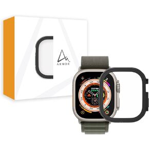 ARMOR 9H Tempered Glass Protective Case for Apple Watch Ultra/Ultra 2, 49mm, 9H with HD (Crystal Clear)