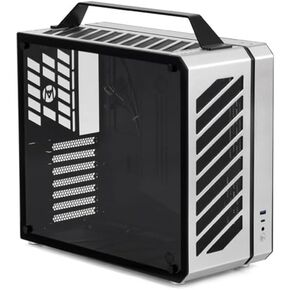 C34Plus Tempered Glass/240 AIO/7 slots Atx portable desktop computer aluminum alloy Computer case (Moonlight Silver)