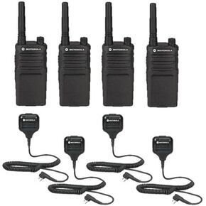 4 Pack Motorola RMU2040 Radios with Speaker Mics