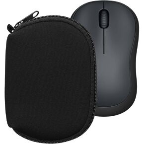 kwmobile Neoprene Case Compatible with Logitech M220 SILENT / M235 / M185 - Case for Mouse Soft Pouch Carry Bag - Black