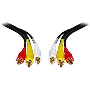 2 حزمة، كابل ستيريو VCR RCA، 2 RCA (صوت) + فيديو RCA RG59، موصلات مطلية بالذهب، 3 أقدام، CNE500305