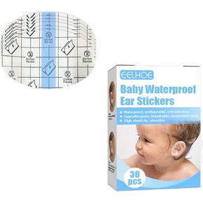 30 Pcs Baby Waterproof Ear Stickers Disposable Baby Waterproof Ear Protectors Breathable Baby Bath Ear Covers for Infants Showering