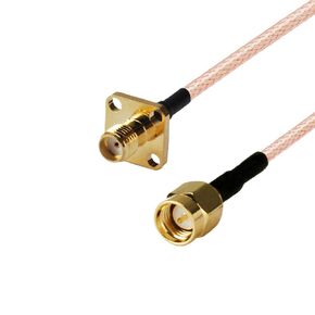 coaxial Cable SMA Female jack to SMA Male plug Pigtail Cable 4 Holes Flange Chassis Panel Mount RG316 /20cm WiFi Router （2 pcs） not part of tv cable Can't use TV