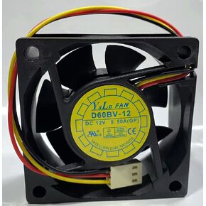 D60BV-12 DC Fan D60BV-12 DC12V 0.50A 6CM 6025 3-Wire Server مروحة التبريد in Kuwait