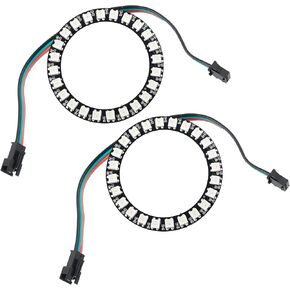 2 قطعة 24 RGB LED Ring 24 X WS2812 5050 كامل اللون مع برامج تشغيل متكاملة 24 بت forArduino Raspberry Pi ESP8266 Nodemcu DC5V
