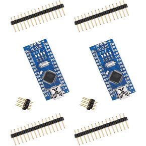 Nano V3.0 Board for Arduino，AVR instruction set compatible ATMEGA328P 2 Pack without USB Cable