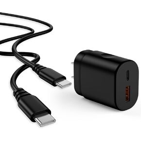 25W Motorola Phone Charger Super Fast Charging Block for Moto G Stylus/Play/Power 5G 2024,Razr,Edge 50 Ultra,Dual Port Wall Charger Box with 6ft USB C to C Cable for Samsung Galaxy A55/A35 5g/A54/S24