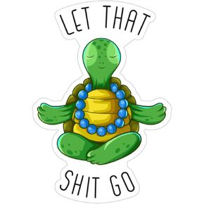 Turtle Sticker | 4" Meditation Vinyl Decal | Peaceful Yoga Decor | Mindful Meditation Zen Art for Laptops, Cars, Water Bottles