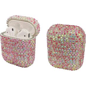 Diamond Airpods Case Cover Protective Airpods Charging Cases Hard Carrying Case Accessories for Apple Airpods 2 & 1,Bling Diamond Airpods Case Cover Glitter Cute Airpod Accessories
