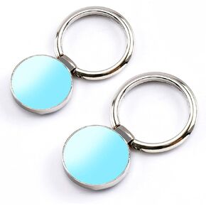 [2 Pack] Round Mirror Design Cell Phone Ring Holder Stand, 360 Degree Rotation and 180 DegreeAdjustable Finger Ring Kickstand with Polished Metal Phone Grip (Silver)