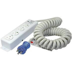 Conntek 55220-CC Up to 12-Feet 14/3 Hospital Grade Coiled Cord with Medical 4 Outlets Power Strip for Model UL1363A