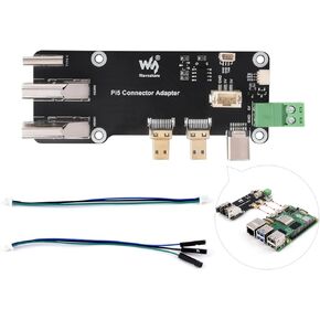 Waveshare Micro HDMI to HDMI Multifunctional Adapter, Compatible with Raspberry Pi 5/4B, Dual 4K Outputs, Power Via Type-C Port or Screw Terminal