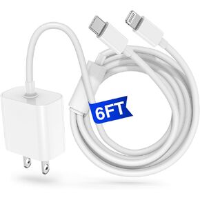 iPhone 15 14 13 12 Charger 6ft,[MFi Certified] 30W for iPhone Charger Fast Charging, Lightning Cable USB C Fast Charger for iPhone 15 14 13 12 11/Pro/Pro Max,iPad 12.9/11/10.9.