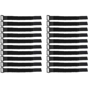 Sscon 20Pcs Black Reusable Straps Adjustable Reverse Buckle Cable Ties Multipurpose Cinch Straps 20mm*200mm