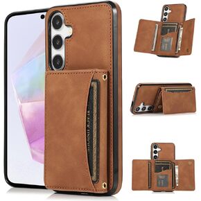 NKECXKJ Design for Galaxy A35 5G Wallet Case with Credit Card Holder Slot PU Leather Phone Cover Stand Kickstand Shockproof Protective Cell Accessories for Samsung A 35 Women Men 6.6 inch Black