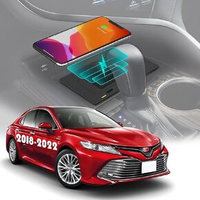 CarQiWireless Wireless Charger for Toyota Camry Accessories 2018 2019 2020 2021 2022 2023 2024, Wireless Phone Charging Pad Tray for Camry XSE SE TRD LE XLE Hybrid Nightshade Car Interior Body Parts