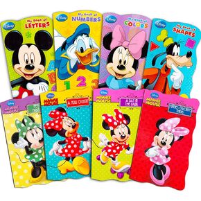 Disney Books for Toddlers 1-3 - 8 Disney Board Books with Mickey and Minnie Mouse, My First Stories Bundle