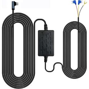 Dash Cam Hardwire Kit, Acc Hard Wire Car Camera Charger Cable Kit 12V- 24V to 5V Car Dash Camera Charger Power Cord with Battery Drain Protection(10.5Ft)