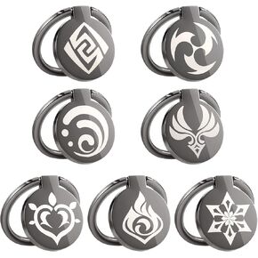 7 Pack Genshin Impact Phone Ring Holders, 360 Degree Rotation Finger Ring Kickstand with Metal Phone Grip in Kuwait