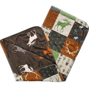 بطانيات الأطفال الفاخرة من Dear Baby Gear، طبقة مزدوجة بطباعة مينكي مخصصة، لحاف صناعي مغامرة الصدأ وموظ على اللون البني، 96.5 سم × 29 بوصة in Kuwait