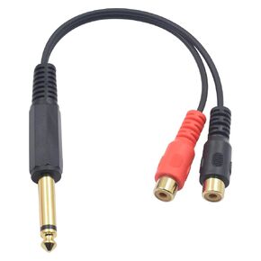 Duttek RCA إلى 1/4 كابل تمديد (7.8 بوصة/20 سم)، كابل محول RCA إلى 1/4، كابل RCA أنثى إلى 1/4 ذكر محول Y مع لوحة ذهبية لأجهزة استقبال AV ومكبرات الصوت وأنظمة المسرح المنزلي in Kuwait