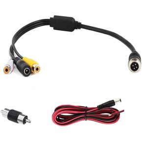 4 PIN Male to RCA Female Cable,M12 4PIN Shockproof Waterproof to RCA Video +DC Connector Adapter Wire,RCA to 4 -PIN Monitor/Camera Adapter