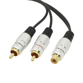 SinLoon RCA Y-Adapter Audio Cable,Premium Aluminium Alloy Single RCA Female to 2 Dual Male RCA Digital Coaxial Splitter Gold Plated Adapter Audio Cable(RCA/F-2M)
