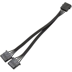 D-Type Molex LP4 IDE 4-Pin Male to 2 x Molex LP4 4-Pin Female Power Y Splitter Connector Adapter Cable for Hard Disks, Cooling Fans, CD-ROM, DVD-ROM Drives (Black)