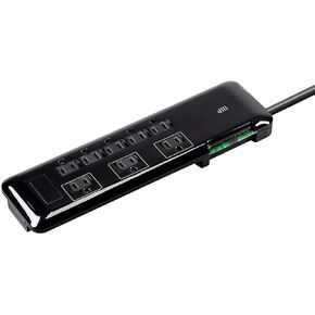 Monoprice 8 Outlet Mini Surge Protector - 6 أقدام - أسود | الحبل الثقيل | تم تصنيف UL بـ 3,420 جول مع مؤشر ضوئي مؤرض ومحمي in Kuwait