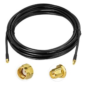 BINGFU WiFi Antenna Extension Coaxial Cable 20ft RP-SMA Male to RP-SMA Female Bulkhead Mount Double Shielded Low Loss ALSR240 Cable for WiFi Wireless Router Hotspot Security IP Camera