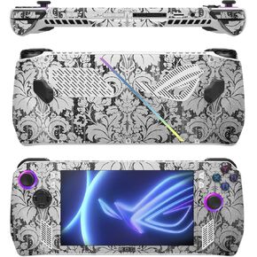 MightySkins Glossy Glitter Skin Compatible with Asus ROG Ally - Floral Retro | Protective, Durable High-Gloss Glitter Finish | Easy to Apply