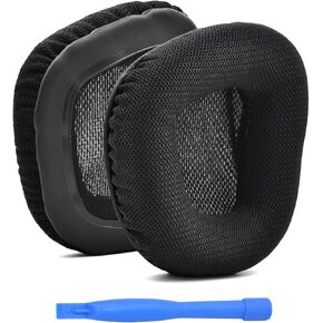 Ear Pads Replacement for Corsair Void Elite Wireless/Pro/SE/Surround/Elite/Void, Wired & Wireless RGB Gaming Headset by MMOBIEL - Mesh Fabric Ear Pad Cushions - Earpads Replacement - Black