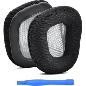 استبدال وسائد الأذن لسماعات الألعاب Corsair Void Elite Wireless/Pro/SE/Surround/Elite/Void، سلكية ولاسلكية من MMOBIEL - وسائد أذن من القماش الشبكي - استبدال وسائد الأذن - أسود