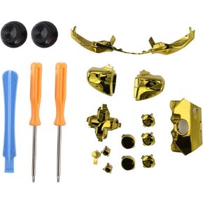 Colorful Screwdriver Set Elite Replacement LB RB Bumpers Buttons with Tools for One Elite Controller(Gold)