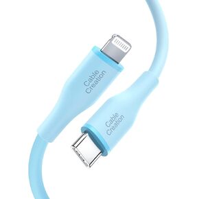 CableCreation USB C to Lightning Cable 6FT/1.8m, [Apple MFi Certified], iPhone Charger Cable Silicone Power Delivery Fast Charging Cord for iPhone14/14 Pro/13/12 Pro Max/12/11/X/XS/8 Plus, White