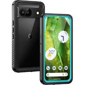 Lanhiem for Pixel 8a Case, IP68 Waterproof Dustproof, Built-in Screen Protector, Rugged Full Body Shockproof Phone Case for Google Pixel 8a, Obsidian Black in Saudi Arabia