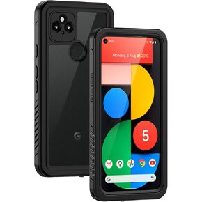 Lanhiem for Pixel 8a Case, IP68 Waterproof Dustproof, Built-in Screen Protector, Rugged Full Body Shockproof Phone Case for Google Pixel 8a, Obsidian Black