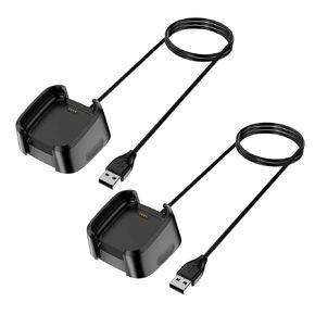 Charger for Fitbit Versa 2 Replacement USB Charging Cable Durable Portable Charging Dock Cord for Fitbit Versa 2 Smartwatch (2 Pack) 3.3FT