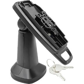 ENS Tailwind Ingenico Lane/3000/7000/8000 7" Latch and Key Lock Pole Mount Terminal Stand, Adhesive Installation, Black