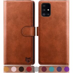 SUANPOT for Samsung Galaxy A51 5G (Non 4G Version) with RFID Blocking Leather Wallet case Credit Card Holder, Flip Folio Book Phone case Shockproof Cover Women Men for Samsung A51 case Wallet Black
